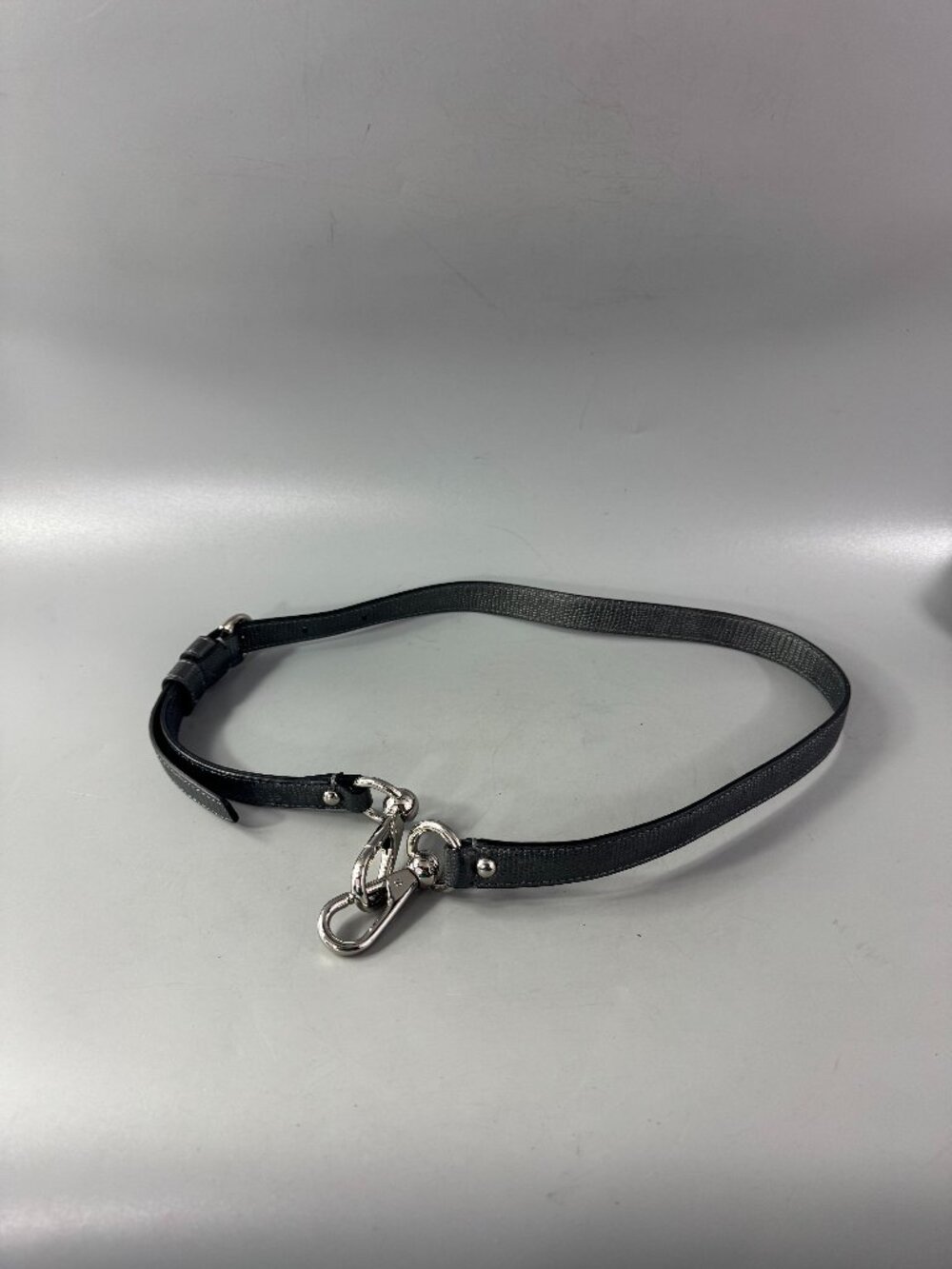 Coach Gray Lizard Embossed Leather Adjustable Strap